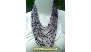 Necklace Beaded Coloring Multi Strand